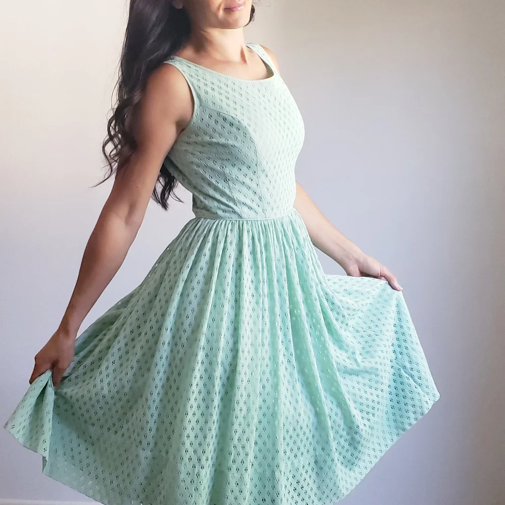 1950s Vintage Dress Jacket Set KerryBrooke by JC Penney's  Atomic Mint - Picture 8 of 15